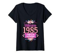 Donna 40 anni donna 1985 idea regalo compleanno divertente mamma Maglietta con Collo a V