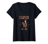 Donna 40° compleanno Classy Crown Tees Capitolo 40 EST 1982 Maglietta con Collo a V