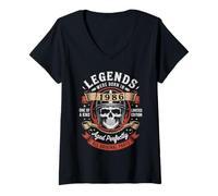 Donna 40° Compleanno Le Leggende Sono Nate nel 1986 Motociclista Maglietta con Collo a V
