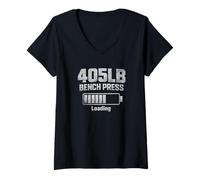 Donna 400 libbre Bench Press Caricamento Palestra PR Umorismo Maglietta con Collo a V