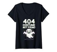 Donna 404 Costume Non Trovato Design Halloween Pixel Art Maglietta con Collo a V