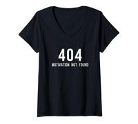 Donna 404 Motivazione Non trovata Corrispondenza BFF Girls Twin Sister Sis Maglietta con Collo a V