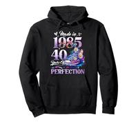 Donna 40th Birthday Floral Made in 1985 Gifts 40 anni Felpa con Cappuccio