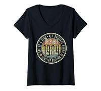 Donna 41° Compleanno Vintage Dicembre 1984 Retro Edizione Limitata Maglietta con Collo a V