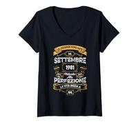 Donna 44 Anni Compleanno Settembre 1981 Uomo Donna Settembre 1981 Maglietta con Collo a V
