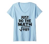 Donna 4489 Square Root of 4489 Do The Math 6 7 Funny Math Teacher Maglietta con Collo a V