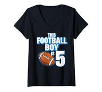Donna 5 Anni di Compleanno Giocatore di Calcio Bambini Ragazzo 5 ° Numero Squadra Maglietta con Collo a V