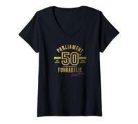Donna 50° anniversario di George Clinton Parlamento Funkadelic Maglietta con Collo a V