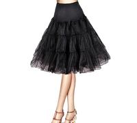 Donna 50s Annata Sottogonne Petticoat Sottovesti e Sottogonna Gonne da Donna Retro Crinolina Tutu 50s Intimo Modellante da Swing Vintage Rockabilly Tulle Gonna Ginocchio Tulle Skirt(Nero,54)