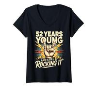 Donna 52 Years And Still Rocking Anni Compleanno 52 Maglietta con Collo a V