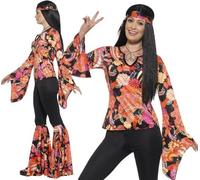 Donna 60s 1960s 60's Salice Hippy Costume XS A XXL Da Smiffys