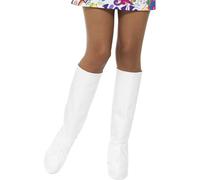 Donna 60s 1960s 70s Costume Copristivali Go Stivale Copri Bianco Da Smiffys