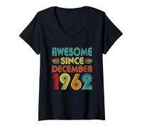 Donna 64th Birthday Idea Awesome Since December 1962 64 Years Old Maglietta con Collo a V