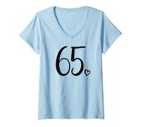 Donna 65° Compleanno per Le Donne 65° Compleanno 65 Anni Carino Maglietta con Collo a V