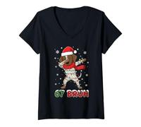 Donna 67 Bruh Meme German Shorthaired Pointer Dog Christmas Teens Maglietta con Collo a V