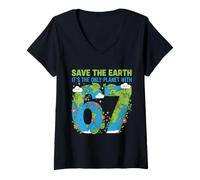 Donna 67 Divertente Six Seven Gen Meme Earth Day Planet Maglietta con Collo a V