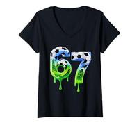Donna 67 Maglietta da Calcio per Ragazzi - Kids 67 T Shirt, Calcio 67 Maglietta con Collo a V