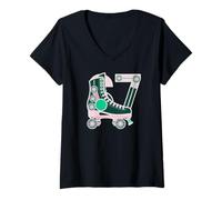 Donna 67 Meme Six Roller Skates Felpe 6-7 T-Shirt Maglietta con Collo a V
