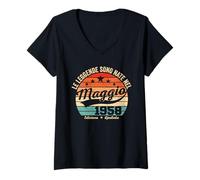 Donna 68 Anni Compleanno Uomo Donna Regalo Maggio Vintage 1958 Maglietta con Collo a V