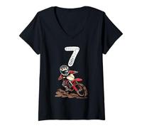 Donna 7 anni, Dirt Bike per bambini Maglietta con Collo a V