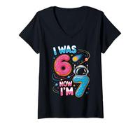 Donna 7 Il Compleanno di Un Anno Era 6 Ora Divertente Sono 7 67 Bambini Uomini Donne Maglietta con Collo a V