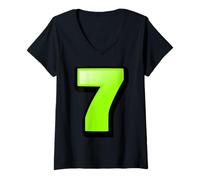 Donna 7 Numero Sei Sette 67 Gen Alpha Slang T Funny Meme Matching Maglietta con Collo a V
