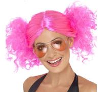 Donna 80s 1980s 80's Codini Costume Parrucca Rosa Maiale Code da Smiffys