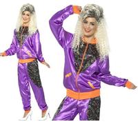 Donna 80s 1980s 80's Guscio Suit Costume Viola Da Smiffys