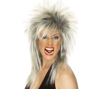 Donna 80s 1980s 80's Rock Diva Parrucca Bionda da Carnevale/Roots da Smiffys