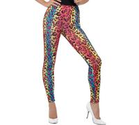 Donna 80s 1980s Costume Leggings Con Leopardato Motivo Da Smiffys