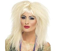 Donna 80s 80's 1980s Costume a Crimpare Parrucca Bionda Punk Parrucca da Smiffys