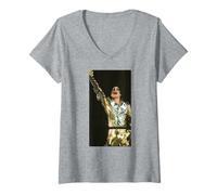 Donna 80s Pop Superstar Live A Praga History World Tour 1996 Maglietta con Collo a V