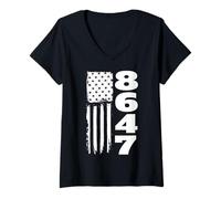Donna 86 47 8647 Sottile Anti Trump Maglietta con Collo a V