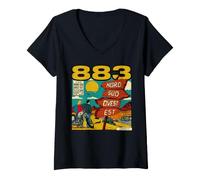 Donna 883 Nord Sud Ovest EST Tee Maglietta con Collo a V