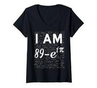 Donna 90° Compleanno 90 Anni Vecchio Math Geek Gufo Identity Maglietta con Collo a V