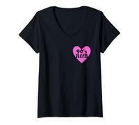 Donna 90's R&B Love Heart Rnb Music Maglietta con Collo a V