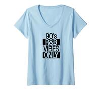 Donna 90s R&B Vibes Only Nineties Rnb Soul Music Maglietta con Collo a V