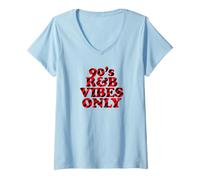 Donna 90s R&B Vibes Only Nineties Rnb Soul Music Maglietta con Collo a V