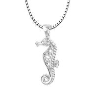 Donna 925 Argento Sterling Celtic Nodo Cavalluccio Marino Acquatico Collana