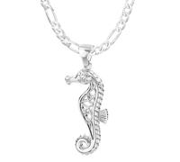 Donna 925 Argento Sterling Celtic Nodo Cavalluccio Marino Acquatico Collana