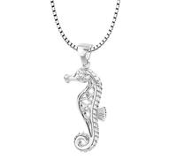 Donna 925 Argento Sterling Celtic Nodo Cavalluccio Marino Acquatico Collana