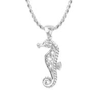 Donna 925 Argento Sterling Celtic Nodo Cavalluccio Marino Acquatico Collana