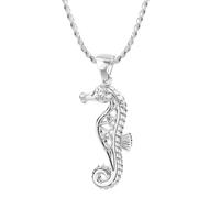 Donna 925 Argento Sterling Celtic Nodo Cavalluccio Marino Acquatico Collana