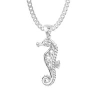 Donna 925 Argento Sterling Celtic Nodo Cavalluccio Marino Acquatico Collana