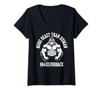 Donna 96.4% Abbigliamento Silverback Gym, body building, Strongman, Altro Maglietta con Collo a V