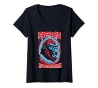 Donna 96.4% Abbigliamento Silverback Gym, Body Building, Strongman, Fier Maglietta con Collo a V