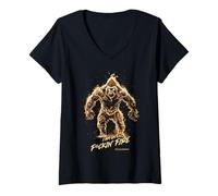 Donna 96.4% Abbigliamento Silverback Gym, Body Building, Strongman, Fuoco Maglietta con Collo a V