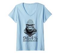 Donna 96.4% Abbigliamento Silverback Gym, body building, Strongman Lines Maglietta con Collo a V