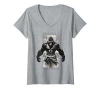 Donna 96.4% Abbigliamento Silverback Gym, body building, Strongman Maglietta con Collo a V
