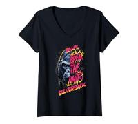Donna 96.4% Abbigliamento Silverback Gym, body building, Strongman Maglietta con Collo a V